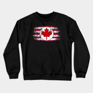 American / Canadian Flag - Vintage Distressed Crewneck Sweatshirt